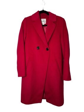 Sam Edelman Women’s Red-Pink Double-Breasted Wool Coat